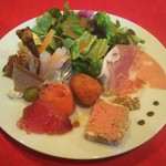ランチCコースの前菜盛り合わせ