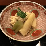 懐石 辻留 - 【焚合】福岡合馬産筍 鯛の子 蕗 木の芽