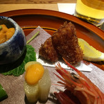 まる富 - 白アスパラ黄身酒盗