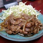 玉蘭 - 豚スタミナ定食の豚スタミナ焼きのアップ。