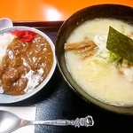 らーめん八海 - 塩ラーメン・カレーセット930円