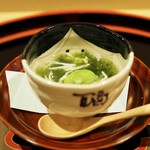 鞍馬口 寿星 - お通し「あおさ汁」