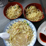 井手ちゃんぽん - 普通盛りをふたりで分けました