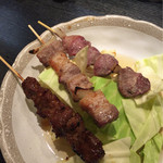 やきとり 赤兵衛 - 砂ズリ、豚バラ、豚味噌さがり