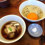 飯田商店 - 「ニボっちゃんわんたん麺」850円と「つけ麺（濃厚昆布鰹水かけ）」900円