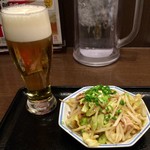 リンガーハット - 生ビールと野菜炒め