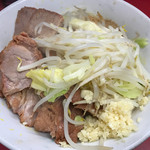 ラーメン二郎 - 汁無しブタダブル、コールはニンニク魚粉