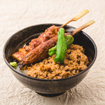 Yakitori (grilled chicken skewers) bowl (with soba)