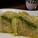 楽酒楽肴　越冬 - 泉州きゃべつ肉詰め蒸し円