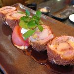 とんかつ マンジェ - ヒレ肉と生ハム貝柱ロールフライ　１１００円