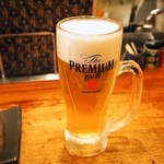 天満炭火焼鳥わっちょい - 生ビールはプレモル