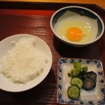 古賀 - ご飯物　土鍋炊きのご飯　生玉子
