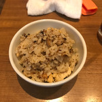 ガルニ　タルティーヌ - 地鶏とボルチーニ茸の炊き込みご飯