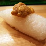 すし栄 - 烏賊 雲丹乗せ