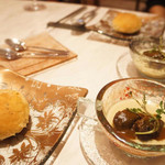 レジーナ イタリアーナ - 有機菊芋のポタージュ　猪の赤ワイン煮添え