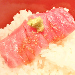 竹家寿し - 上刺身定食(\1,580)　中トロ on rice