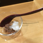 鮨松榮 - ボタン海老の味噌と卵のソース飯