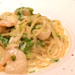 創作イタリアン Gemelli - 小エビと青のりのクリームソーススパゲッティーニ