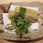 味ひろ - 筍の挟み揚げと芹