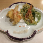 旬菜 おぐら家 - 足赤海老の天ぷら