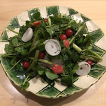 旬菜 おぐら家 - 桜鯛・生若布・クレソン・木の芽のサラダ
