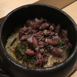 旬菜 おぐら家 - 生ホタル烏賊とふきの唐の炊き込みご飯