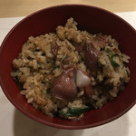 旬菜 おぐら家 - 生ホタル烏賊とふきの唐の炊き込みご飯