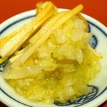 たき下 - 黒むつの柚香焼き 1295円 の香の物