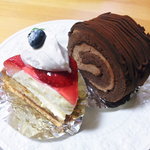 ろまん亭 - ２０１１年１月　イチゴタルトとロールケーキ