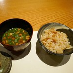 こふく - 帆立ご飯となめこ汁