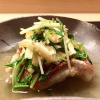 麻布十番 ふくだ - 北海道 根室 キンキ、厚揚げと水菜の煮浸し