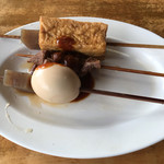 さぬきや - おでん（厚揚げ、スジ、たまご）←おでん味噌で