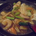 中国料理 王記 - 広東風野菜あんかけラーメン720円+半チャーハン100円