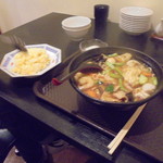 中国料理 王記 - 広東風野菜あんかけラーメン720円+半チャーハン100円