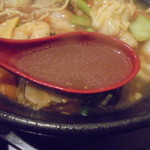 中国料理 王記 - 広東風野菜あんかけラーメン720円+半チャーハン100円