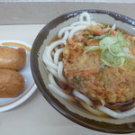 そば処 - 天ぷらうどん（340円）＋いなり寿司（150円）