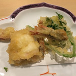 旬菜 おぐら家 - 足赤海老の天ぷら