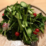 旬菜 おぐら家 - 桜鯛・若布・クレソン・木の芽のサラダ