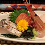 観山聴月 - お刺身は、「蔵王マス」と皮を焼いた「さわら」が美味しい♫