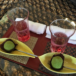 観山聴月 - 先ずはブルーベリージュースと抹茶チョコでお出迎え…♡