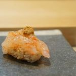 鮨 猪股 - 甘海老 甘海老の味噌乗せ