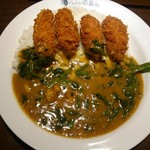 CoCo壱番屋 国分寺南口店 - カキフライほうれん草カレー（チーズトッピング） 1296円