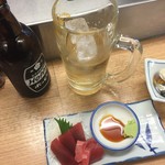 晩杯屋 - 170311土　東京　晩杯屋大山店　まぐろ、かき酢でスタート