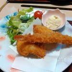 味愛おか半 - メインは海老と白身魚のフライ