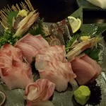 日吉 日本酒 いろり屋金魚 - 本日のお造り盛り合わせ　2017.3