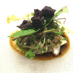 レストランエール - 筍と黒アワビ、ハリ烏賊のティエド