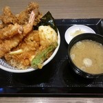 日本橋 天丼 金子半之助 - 天丼 900円 + 味噌汁 120円