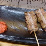 もつ焼 でん - レバーの串 ♪一本140円