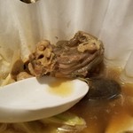 鬼無里村 - 鍋に入っていたすっぽんの身