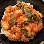 天ぷら岡本 - 天ぷら岡本(小海老のかき揚げの小天丼)